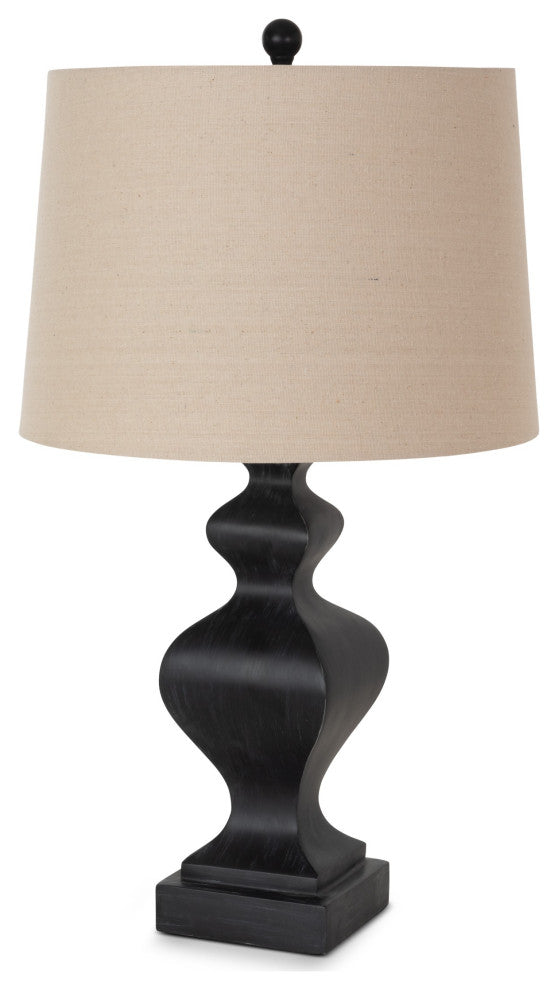 Set of 2 Black Curvy Base Table Lamps