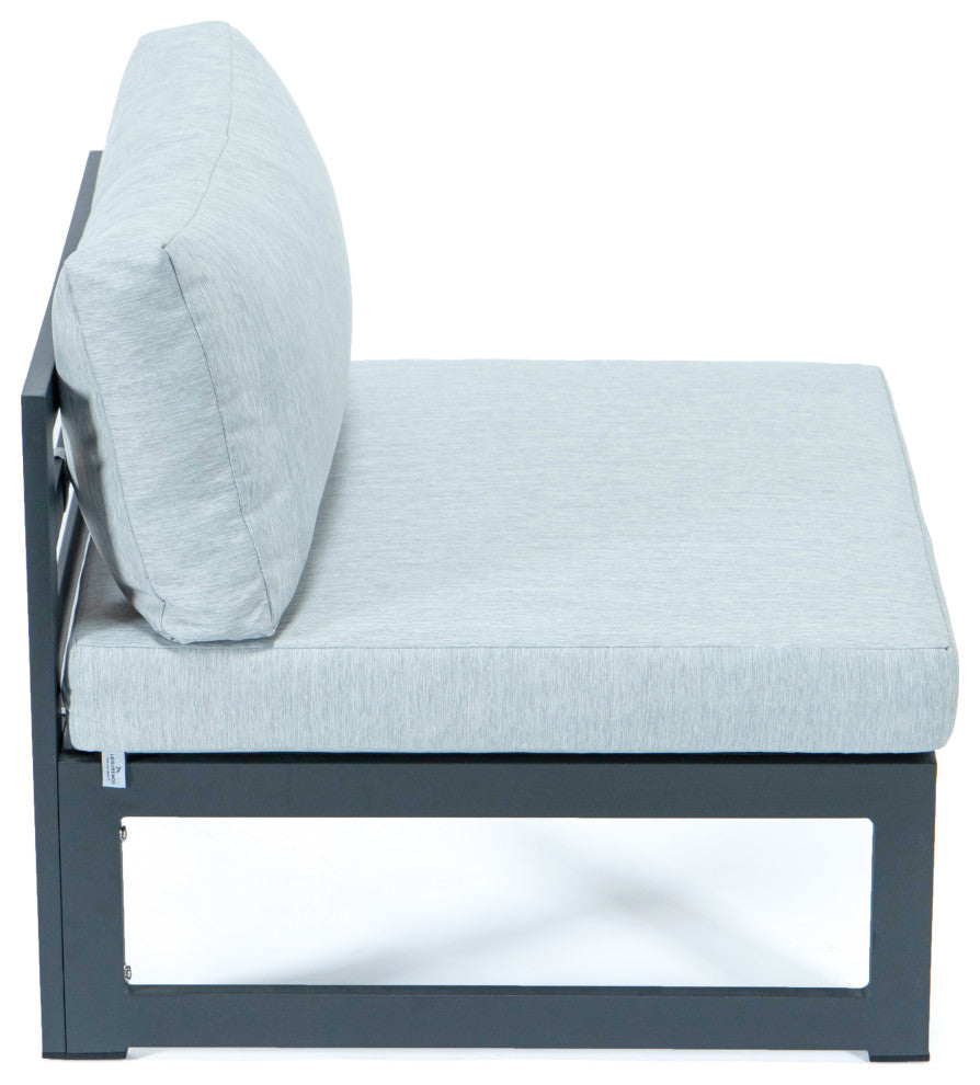Chelsea 9-Piece Outdoor Patio Sectional With Coffee Table Set, Light Grey