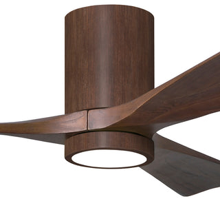 Irene-3HLK  3-Blade Flush Mount Ceiling Fan, Integrated LED, Walnut Tone/Walnut Blades, 42