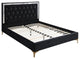 Benzara BM266430 Eastern King Bed With Diamond Tufted Headboard, Black