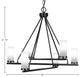 Trinity 6 Light Chandelier Shown, Matte Black Finish, 2.5" White Marble Glass