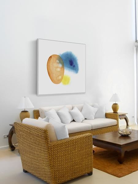 "Watercolor Fun" Floater Framed Painting Print on Canvas, 20"x20"