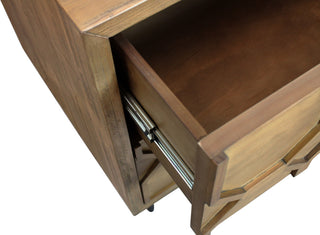 Samara 2-Drawer Recycled Pine Wood Nightstand, Natural Finish