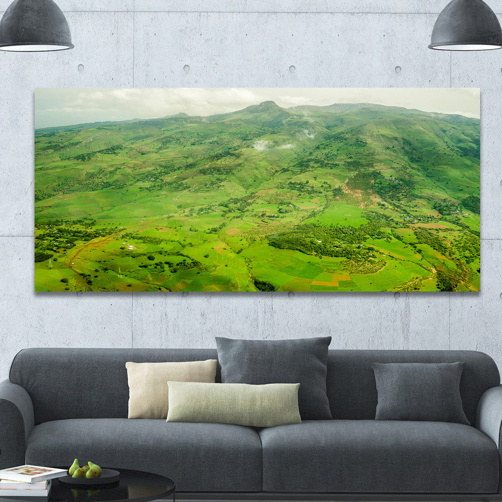 Highlands around Addis Ababa, Landscape Canvas Art Print, 60"x28"