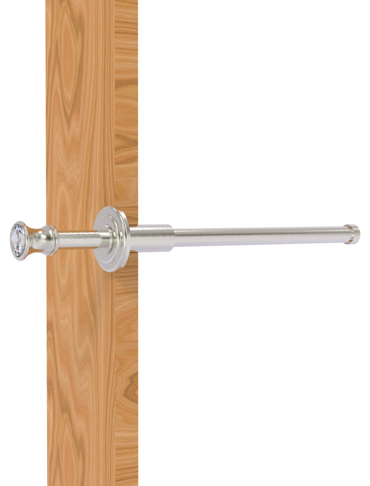 Carolina Crystal Retractable Pullout Garment Rod, Satin Nickel