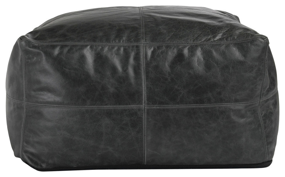 Dexter 24"Genuine Leather Pouf