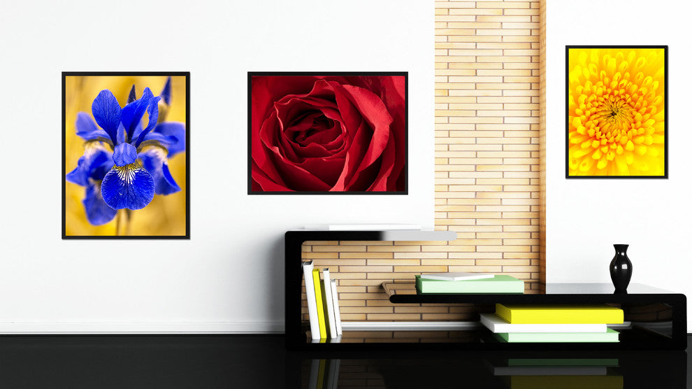 Red Rose Flower Print on Canvas with Picture Frame, 28"x37"