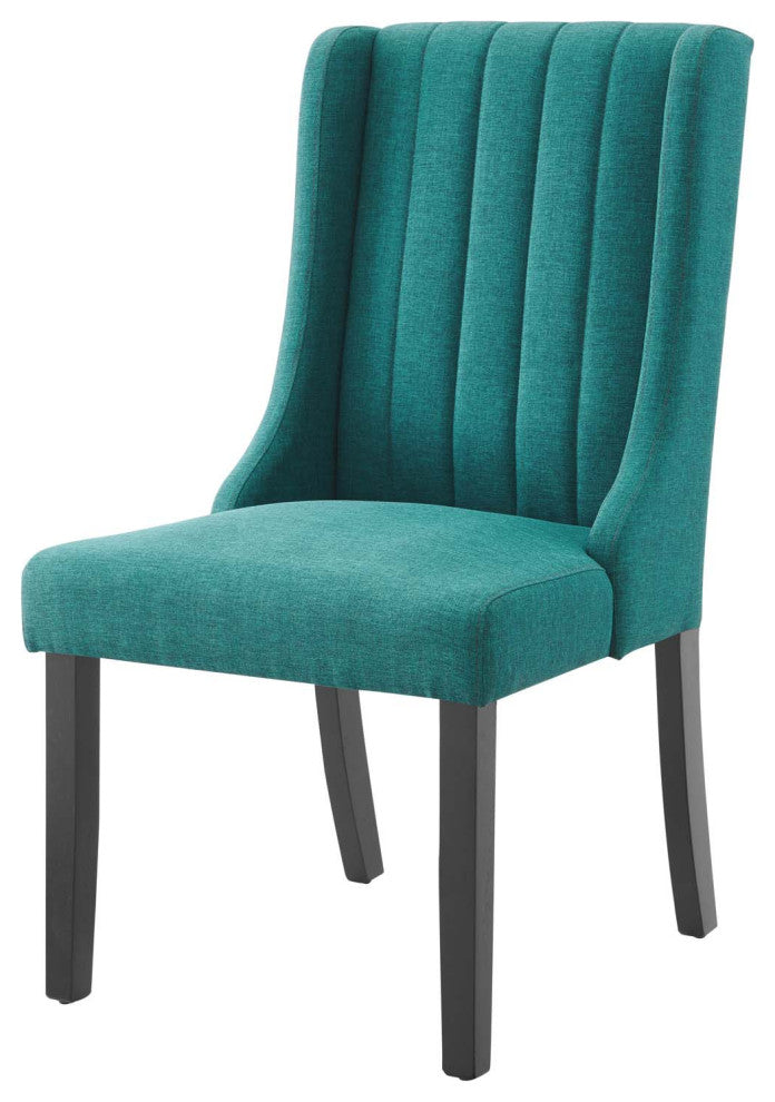Side Dining Chair, Set of 2, Fabric, Teal Blue, Modern, Cafe Bistro Restaurant