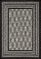 Unique Loom Gray/Multi Border Outdoor 4'x6' Area Rug
