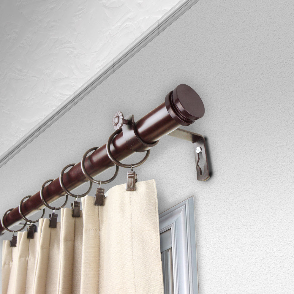 Lid 1" Curtain Rod, Bronze, 28"-48"