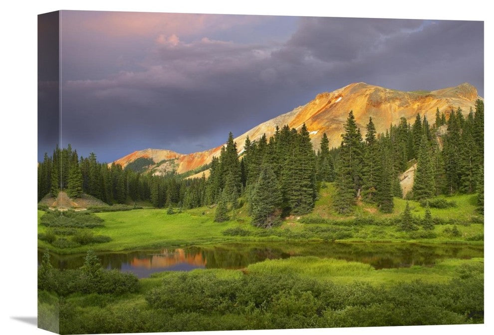 "Red Mountain And Pond, Near Ouray, Colorado" Artwork, 16" x 12"