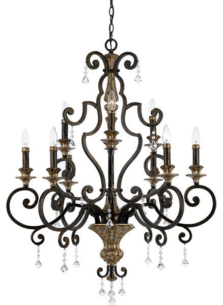Marquette 9-Light Chandelier, Heirloom