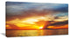 "Fiery Sky At Sunset Over Sea" Modern Seashore Canvas Art, 40"x20"
