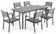 7-Piece Gray Outdoor Patio Set Dining Chairs Table With Umbrella Hole, Dc038