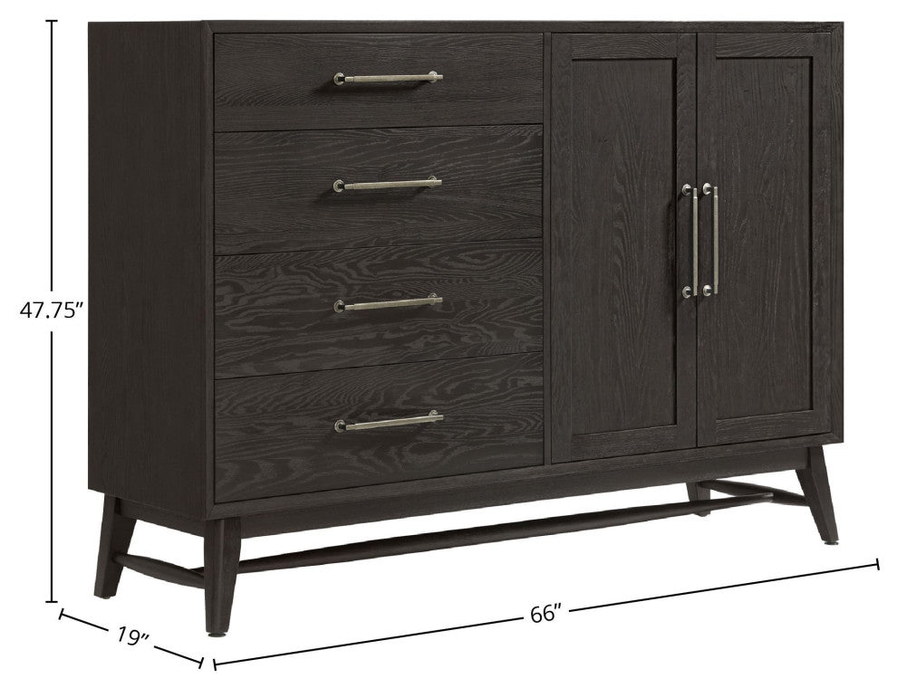 Bayside 4-Drawer Gentleman's Chest, Black