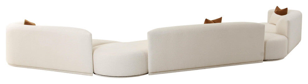 Fickle Cream Boucle 5-Piece Modular Sectional