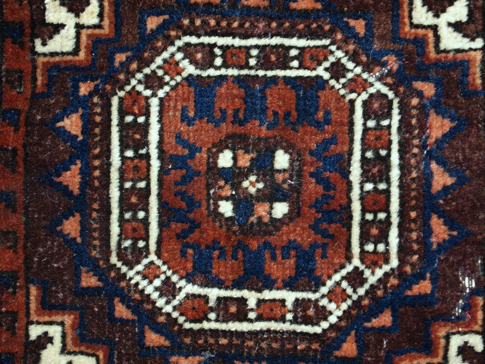 Handmade antique Afghan Baluch bag 1.4' x 1.5' ( 44cm x 45cm ) 1900s