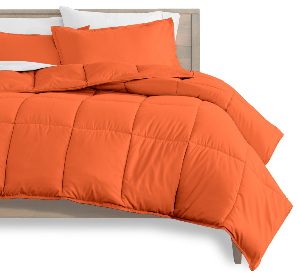 Bare Home 5-Piece Twin Bed-in-a-Bag, Orange, White