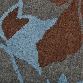 HAND TUFTED WOOL ECO-FRIENDLY AREA RUGS - Square,Gray Blue,Floral