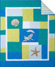Coastal Blue Oasis Adirondack Chair 50 x 60 Inch Embroidered Appliqued Throw