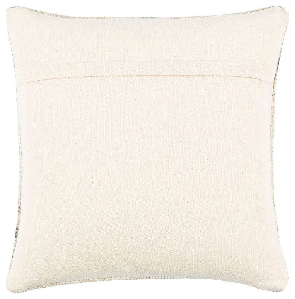 Surya Samsun Pillow Shell With Polyester Insert 18"H X 18"W - Cream, Deep Teal