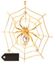 24K Gold Plated Crystal Studded Spider on Spider Web Ornament