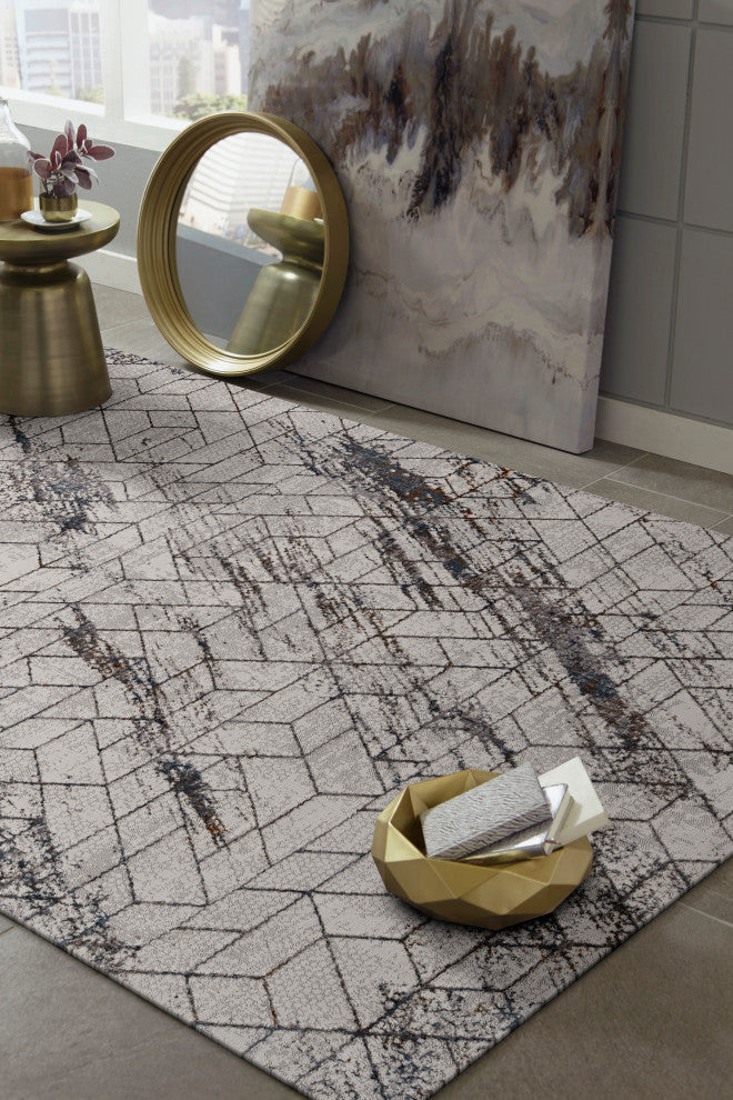 KAS Inspire 7503 Ivory Elliott Area Rug, 5'3"x7'7"