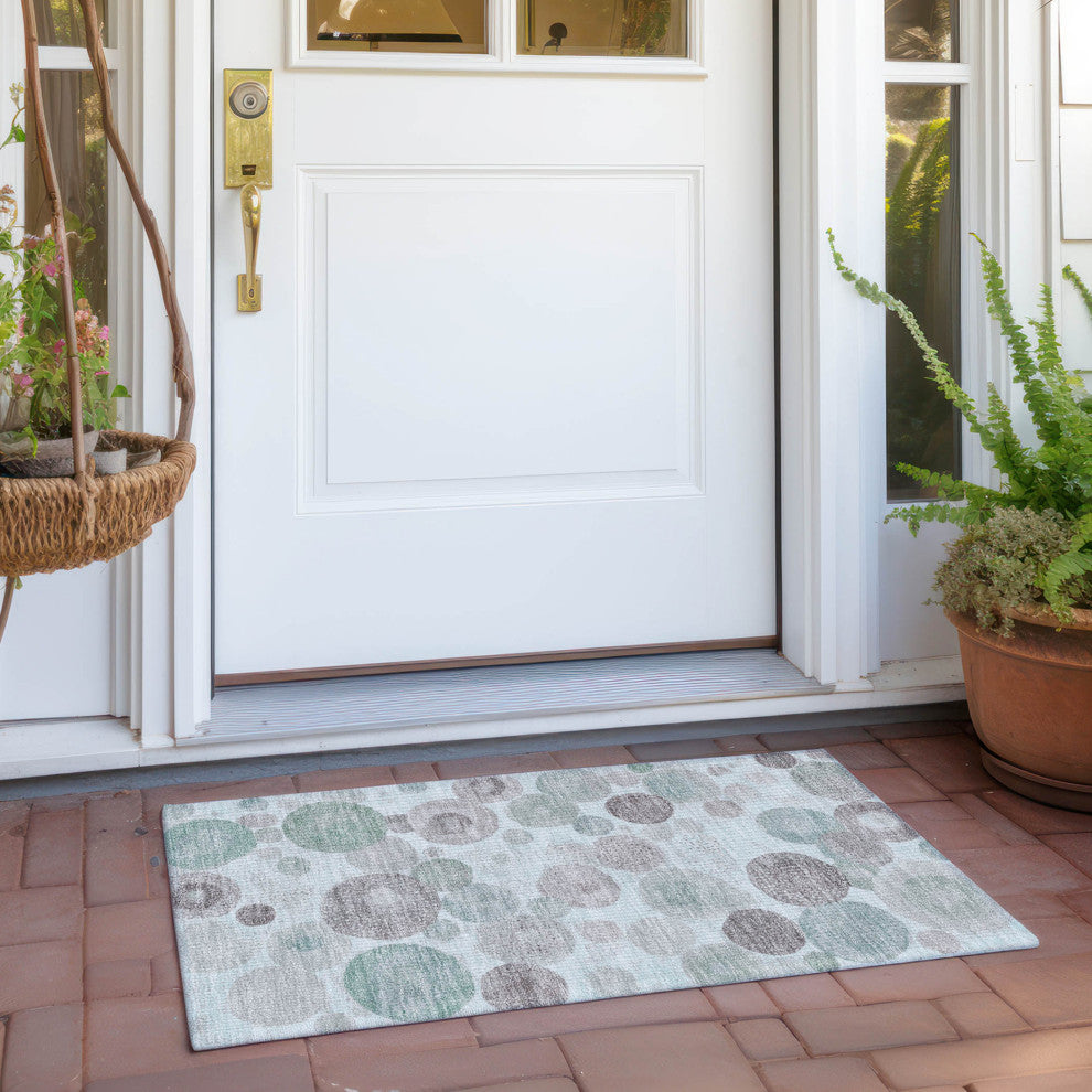 Machine Washable Indoor/Outdoor Chantille ACN1896 Mint 1'8" x 2'6" Rug