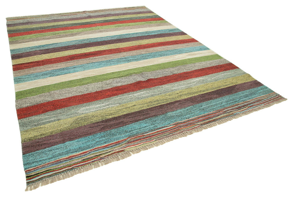 Rug N Carpet - Handwoven Turkish 8' 6'' x 10' 10'' Flatweave Wool Kilim Rug