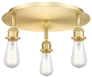 Innovations Ballston 3 11.75" Flush Mount Satin Gold
