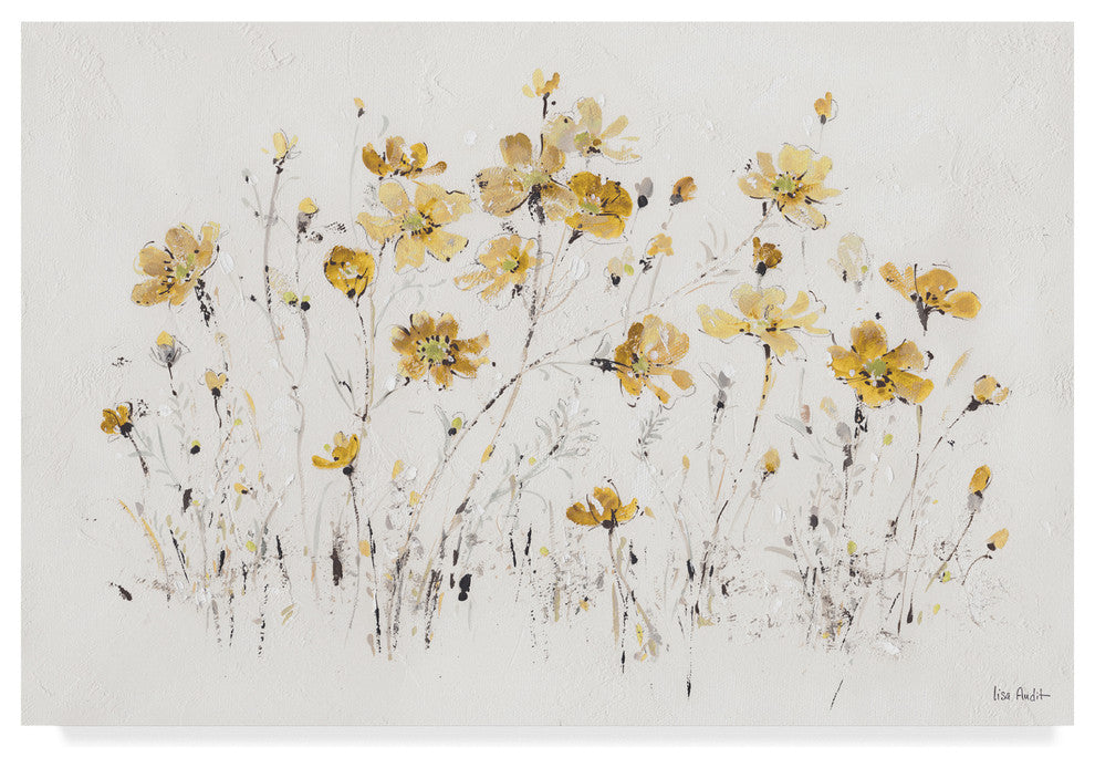 Lisa Audit 'Wildflowers I Yellow' Canvas Art, 19"x12"
