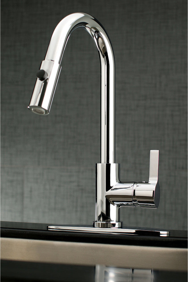 Gourmetier Single-Handle Pull-Down Kitchen Faucet, Polished Chrome