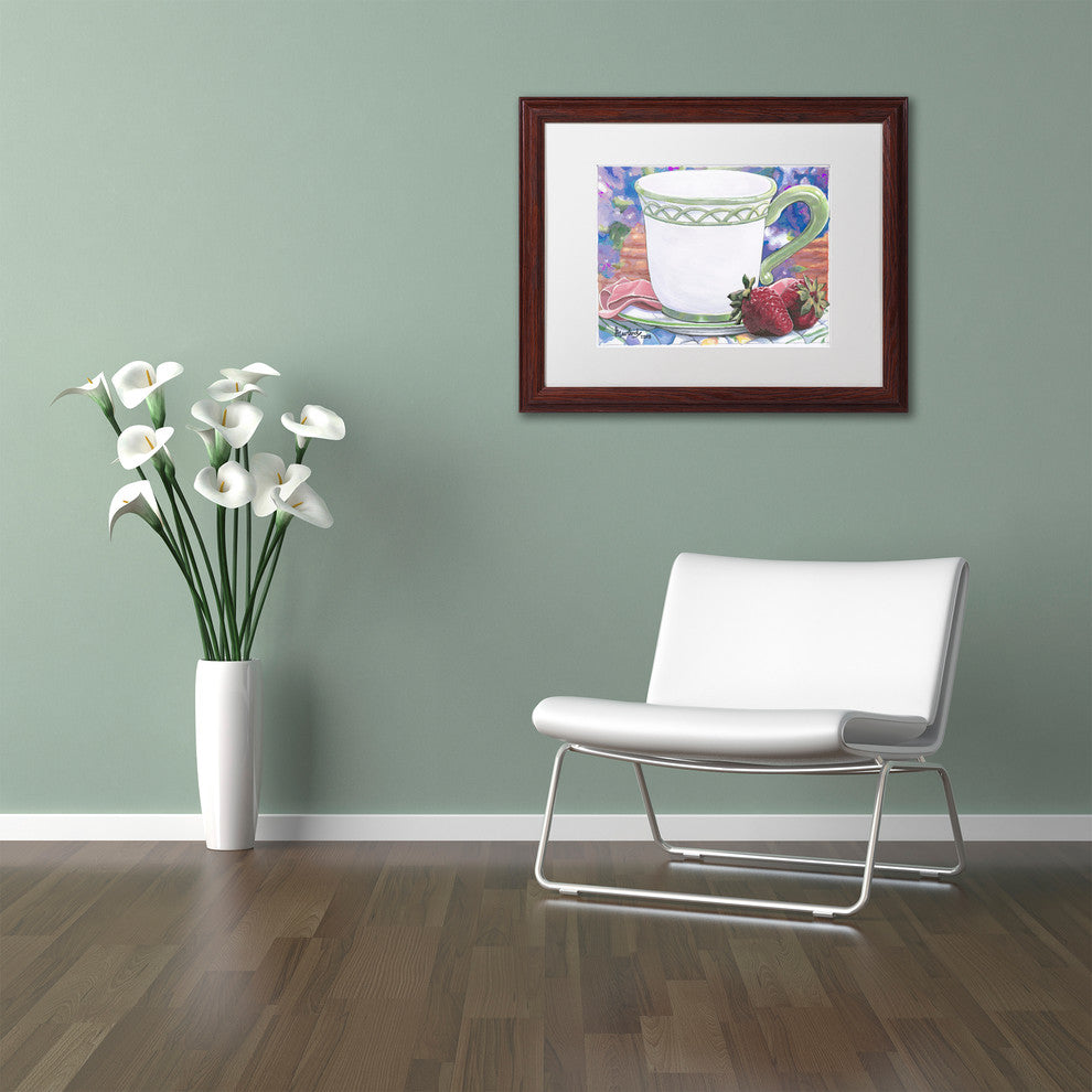 Jenny Newland 'Tea Party Bear 2' Matted Framed Art, 20x16