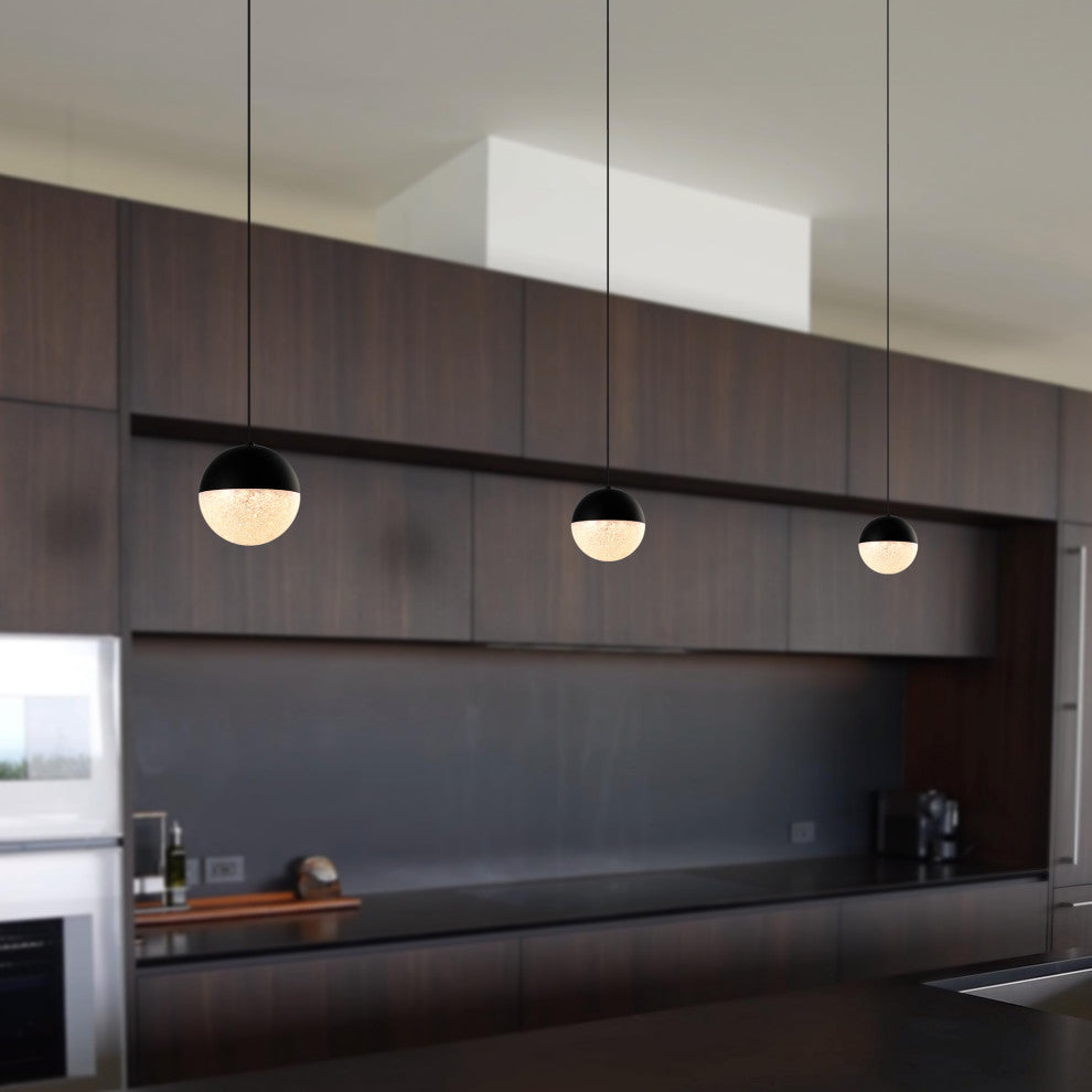 Ravello 5" ETL Certified Integrated LED Pendant Lighting Fixture, Black