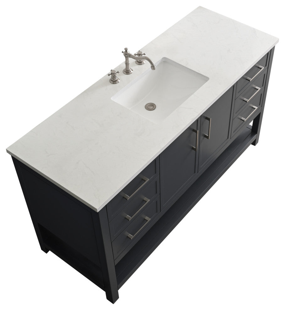 Arlo 60" Bathroom Vanity, Dark Gray