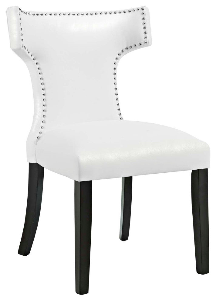 Curve Vinyl Dining Chair White