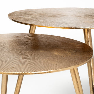 Reva III (Small) Gold Cast Aluminum 3-Legged Round Accent Table
