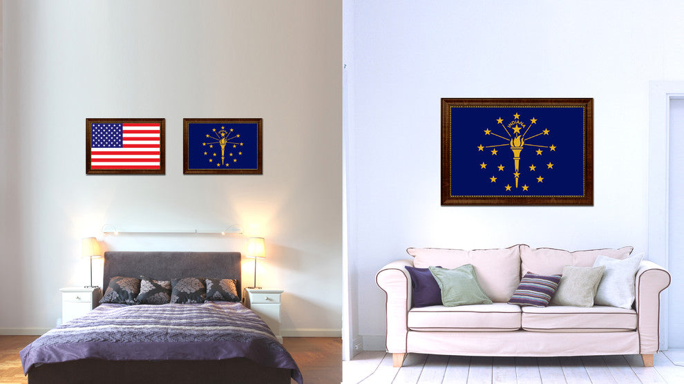 Indiana State Flag Canvas Print, 21"x30"