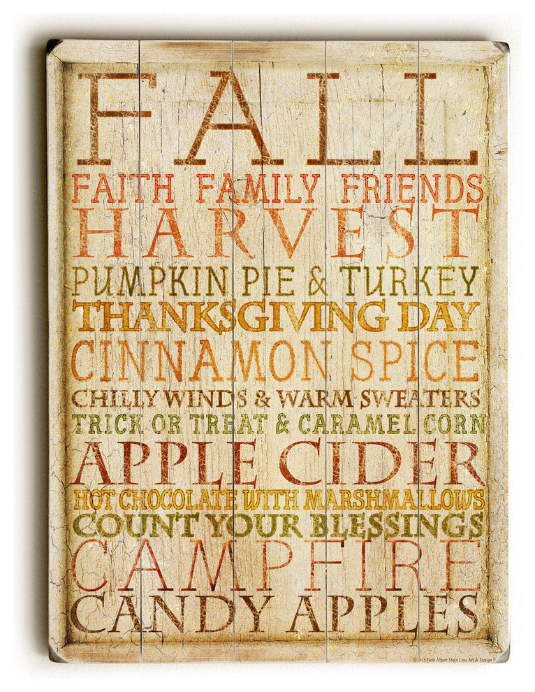 Fall Subway Art Wooden Sign, 40"x30"