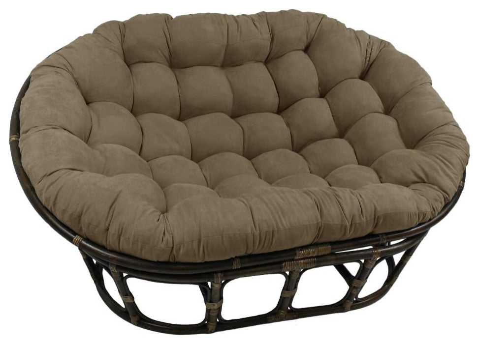 65"x48" Solid Micro Suede Double Papasan Cushion, Java