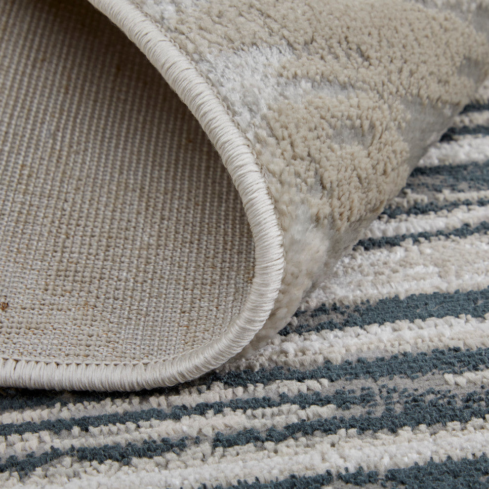 Orin Modern Diamond, Black/Silver/Taupe, 12'x18' Area Rug