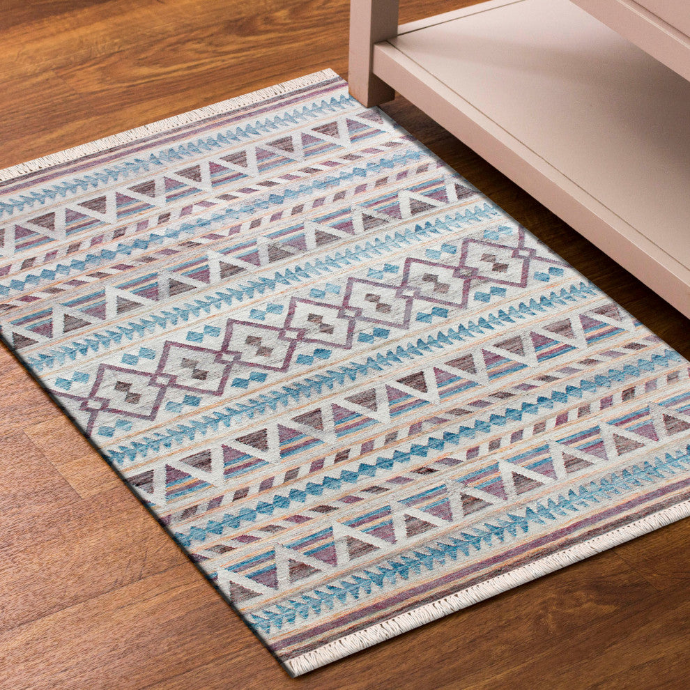 Diamond Dynasty Handwoven Jute and Cotton Dhurrie Area Rug, 2' X 3'