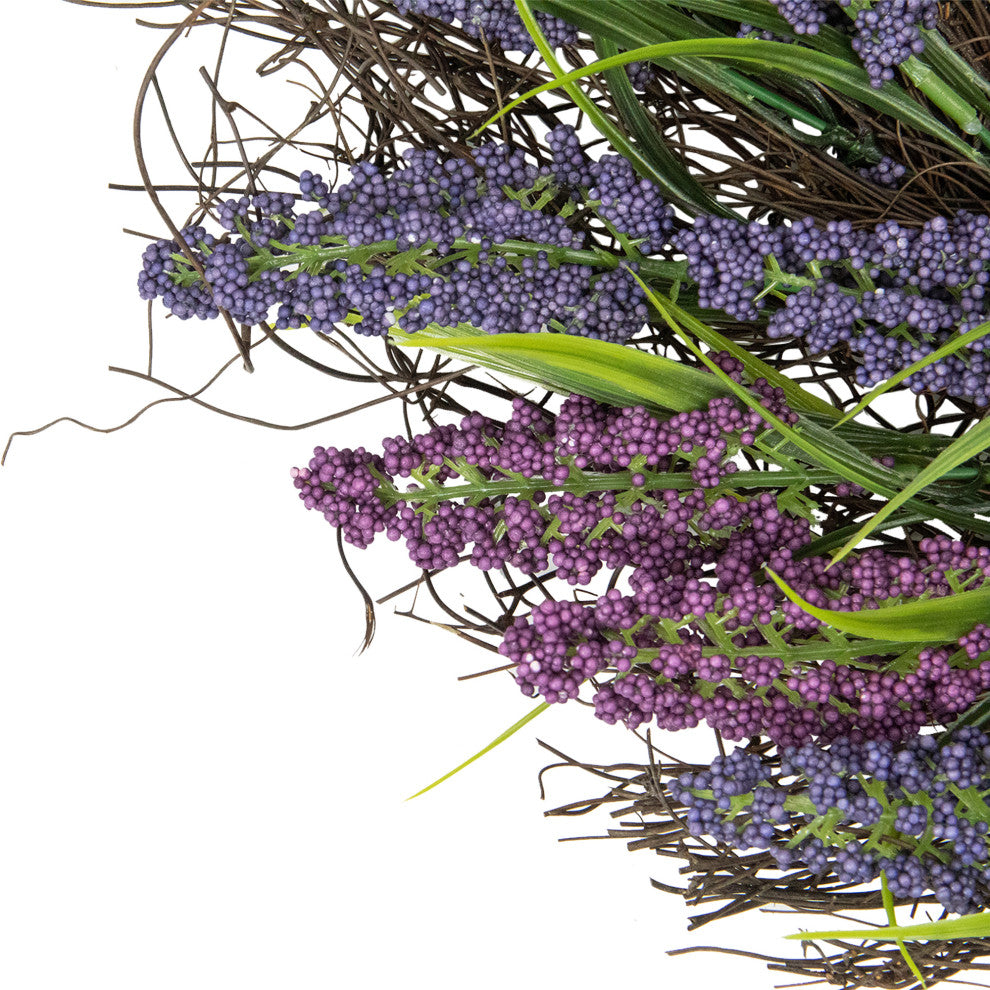 Lavender Spiral Vine Wreath  22-Inch  Unlit