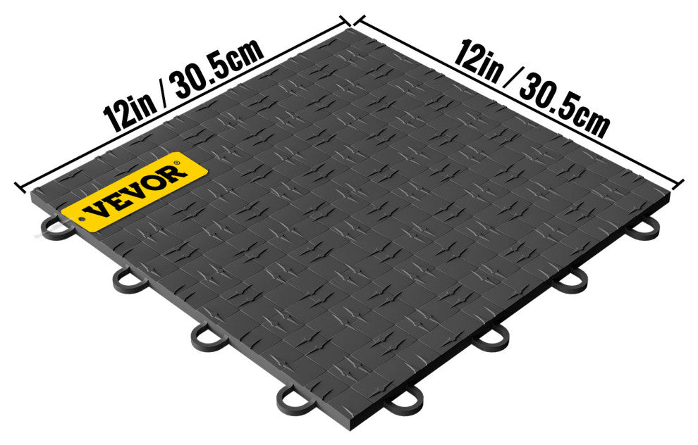VEVOR 12"x12" Interlocking Garage Flooring Tiles, Gray, 25 Sq. Ft.