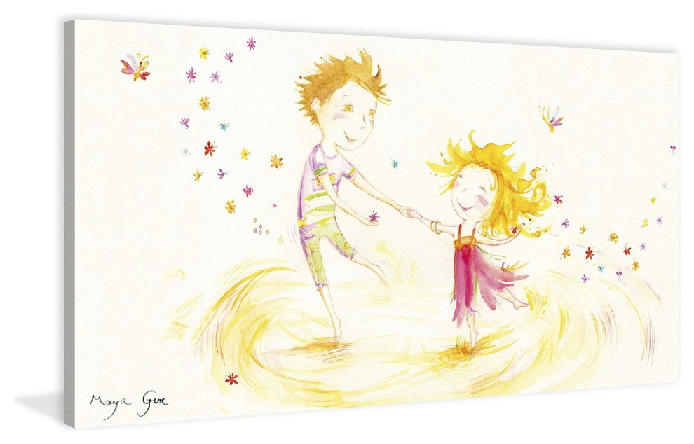 Marmont Hill, "Celebration Dance" by Maya Gur Painting Wrapped Canvas, 45x22.5