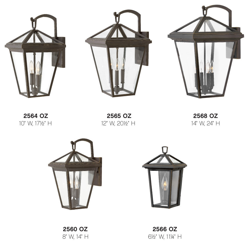 Hinkley Alford Place 14" Small Outdoor Wall Mount Lantern, Oil Rubbed Bronze