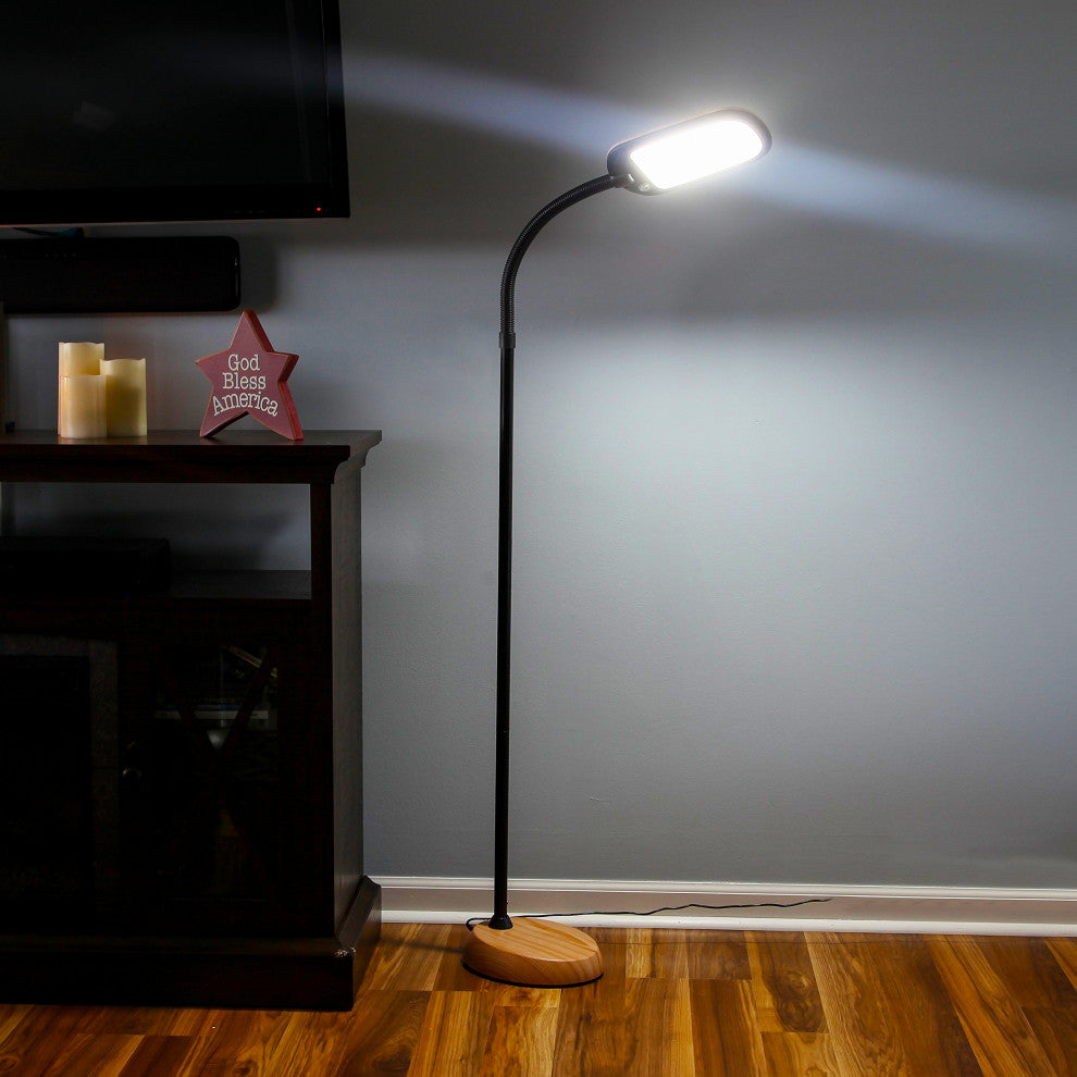 Brightech Litespan LED Bright Reading and Craft Floor Lamp - Modern Standing, Na