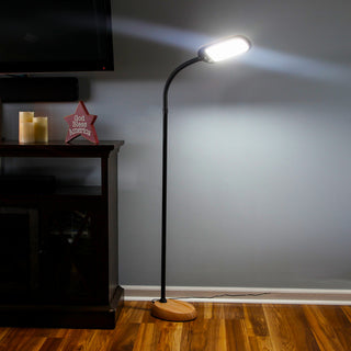 Brightech Litespan LED Bright Reading and Craft Floor Lamp - Modern Standing, Na