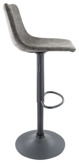 LeisureMod Tilbury Modern Adjustable Bar Stool With Footrest & 360-Degree Swivel