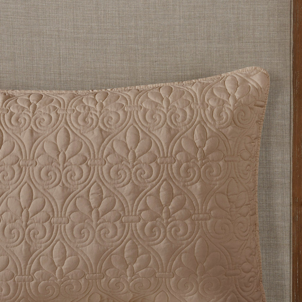 Madison Park Quebec 3 Piece Fitted Bedspread Set, Khaki